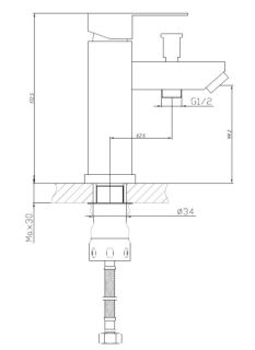 Смеситель для раковины с гигиеническим душем Haiba HB12801 сталь